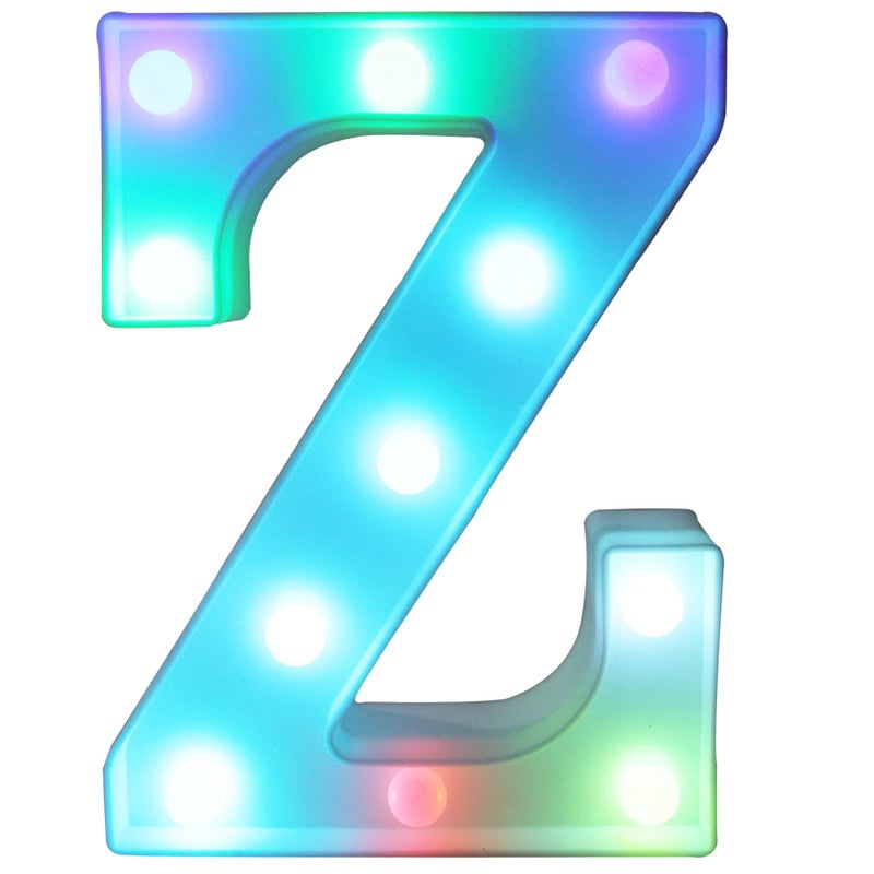 Pooqla Colorful Marquee Letters LED Light Up Letters with Remote, Party Birthday Letter with Lights Decorations for Classroom Room Dorm Home - Multicolor Letter Z - Image 1